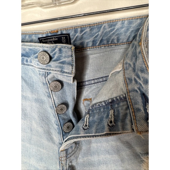 Abercrombie & Fitch Blue Ripped Ames Low Rise Boyfriend Short festival sz  12/31 - Picture 5 of 10